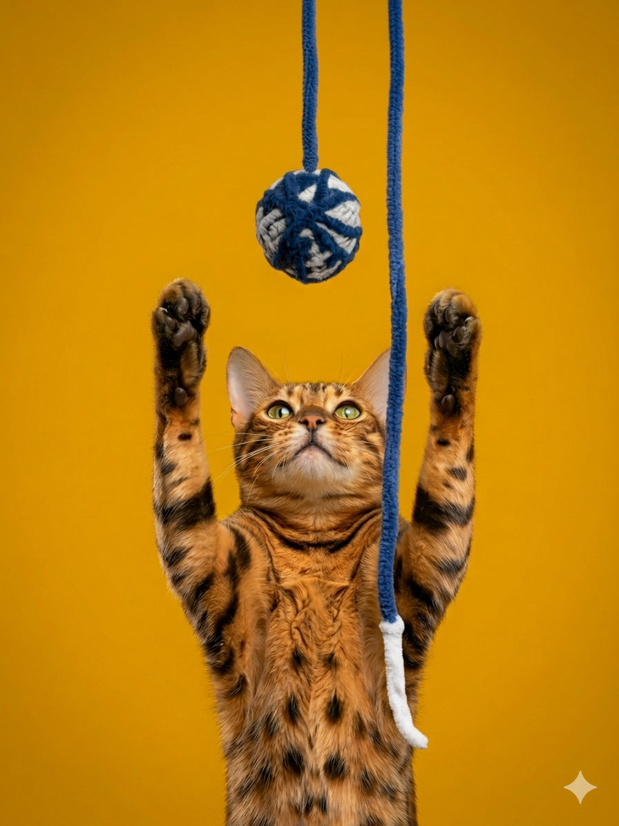 Katze spielt