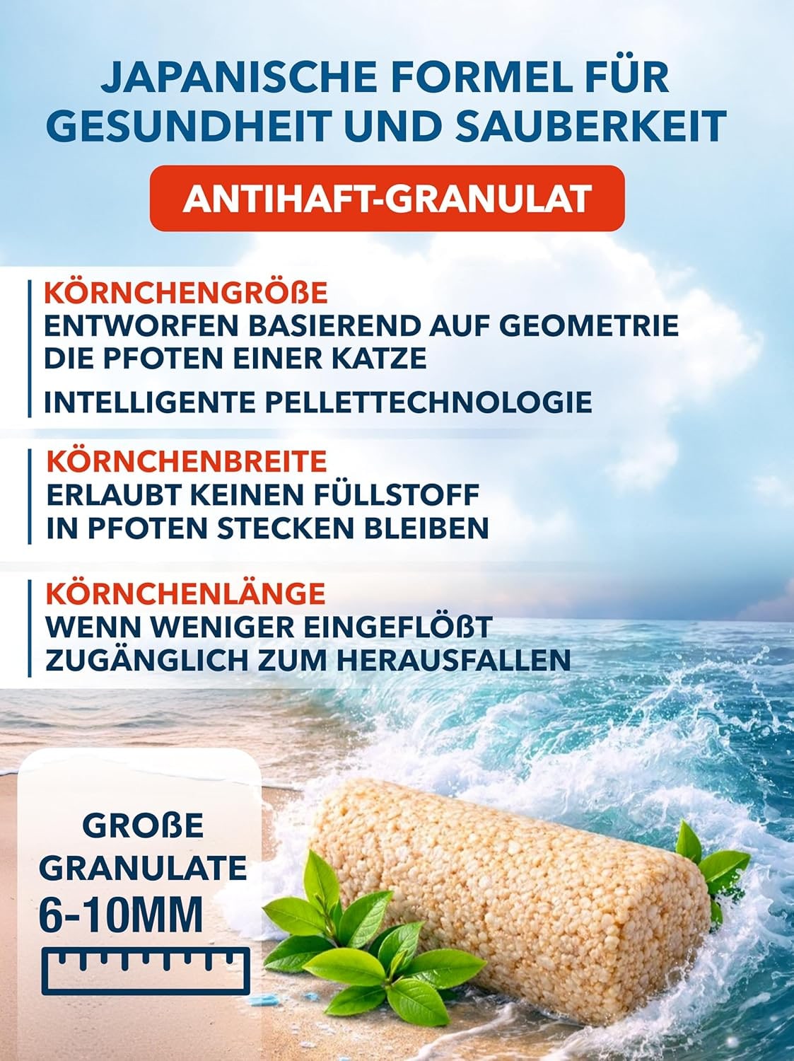 Tofu Katzenstreu | Antibakterielle, spülbare und Geruchshemmende | Katzenstreu staubfrei auf Pflanzenbasis | Absorbiert das 9-fache seines Gewichts | 7L