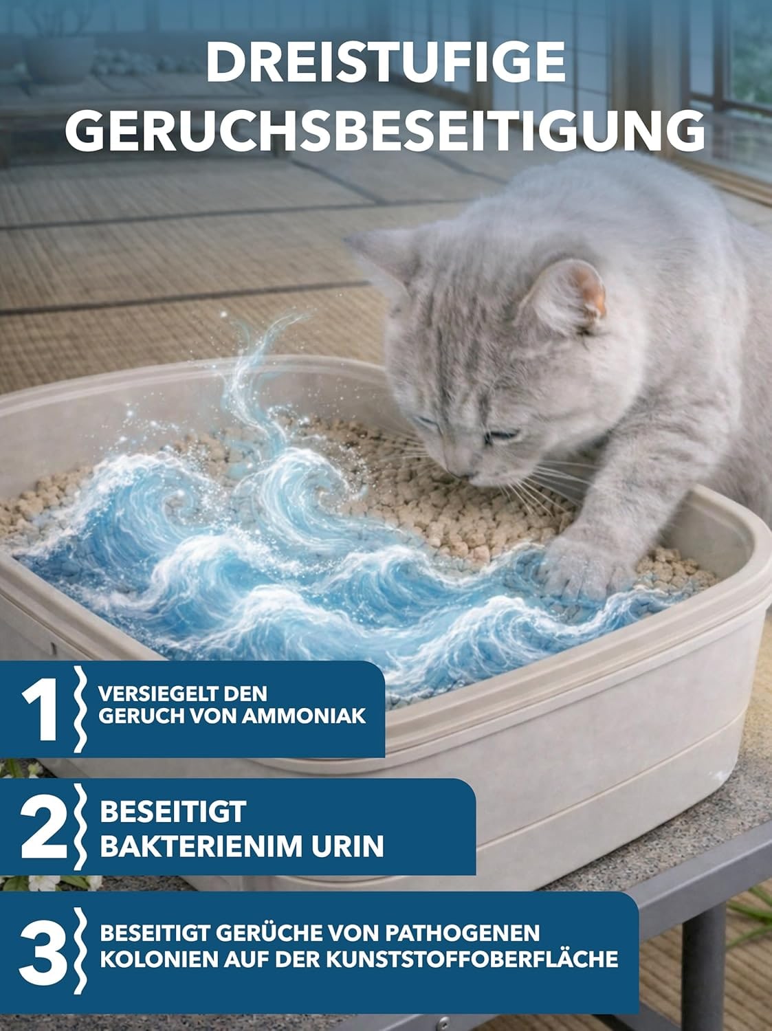 Tofu Katzenstreu | Antibakterielle, spülbare und Geruchshemmende | Katzenstreu staubfrei auf Pflanzenbasis | Absorbiert das 9-fache seines Gewichts | 7L