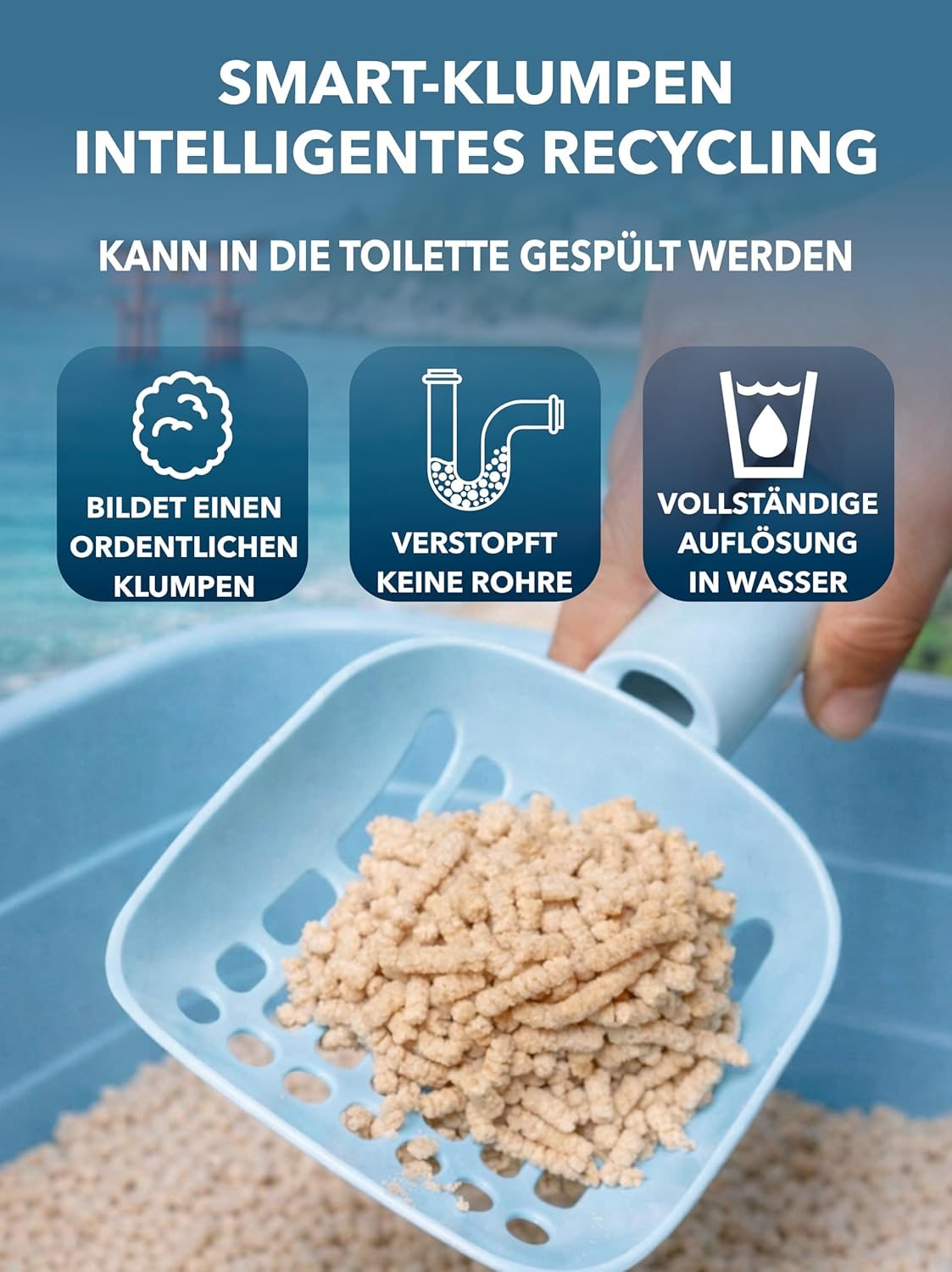Tofu Katzenstreu | Antibakterielle, spülbare und Geruchshemmende | Katzenstreu staubfrei auf Pflanzenbasis | Absorbiert das 9-fache seines Gewichts | 7L
